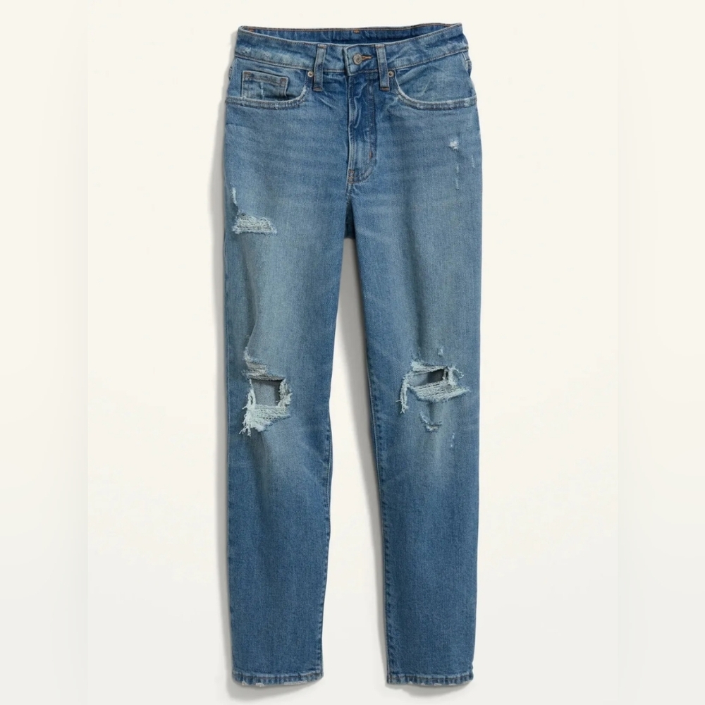 Old Navy High-Waisted O.G. Straight Distressed Ankle Jeans
